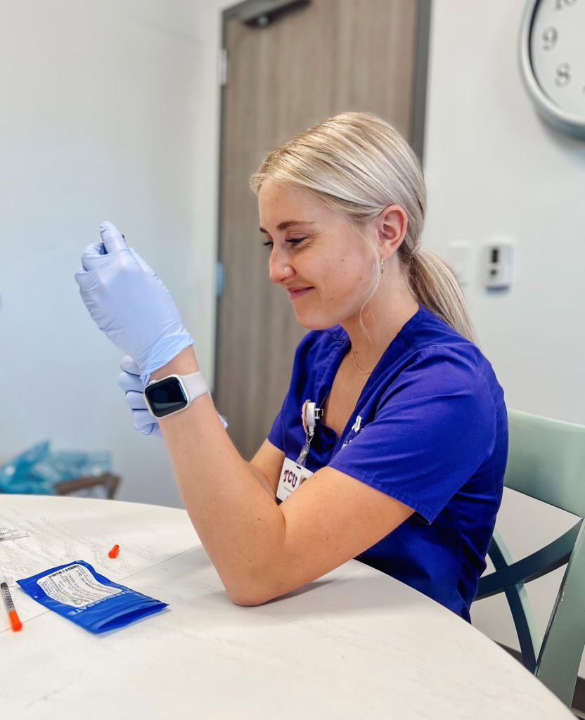 TCU aesthetic nursing student